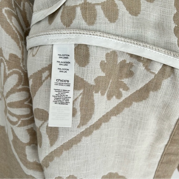 Chico’s ~new~ Jaquard Cotton Linen Topper In XS Petite - Picture 10 of 16